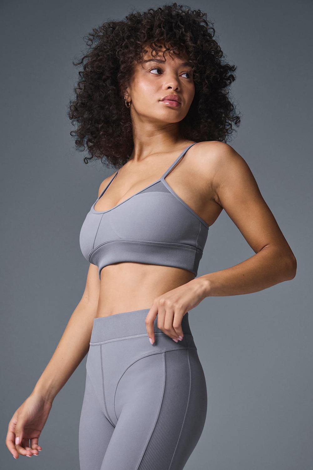 Fog Women Alo Yoga Alosoft Head Start Bra | Australia  27960-BHWJ