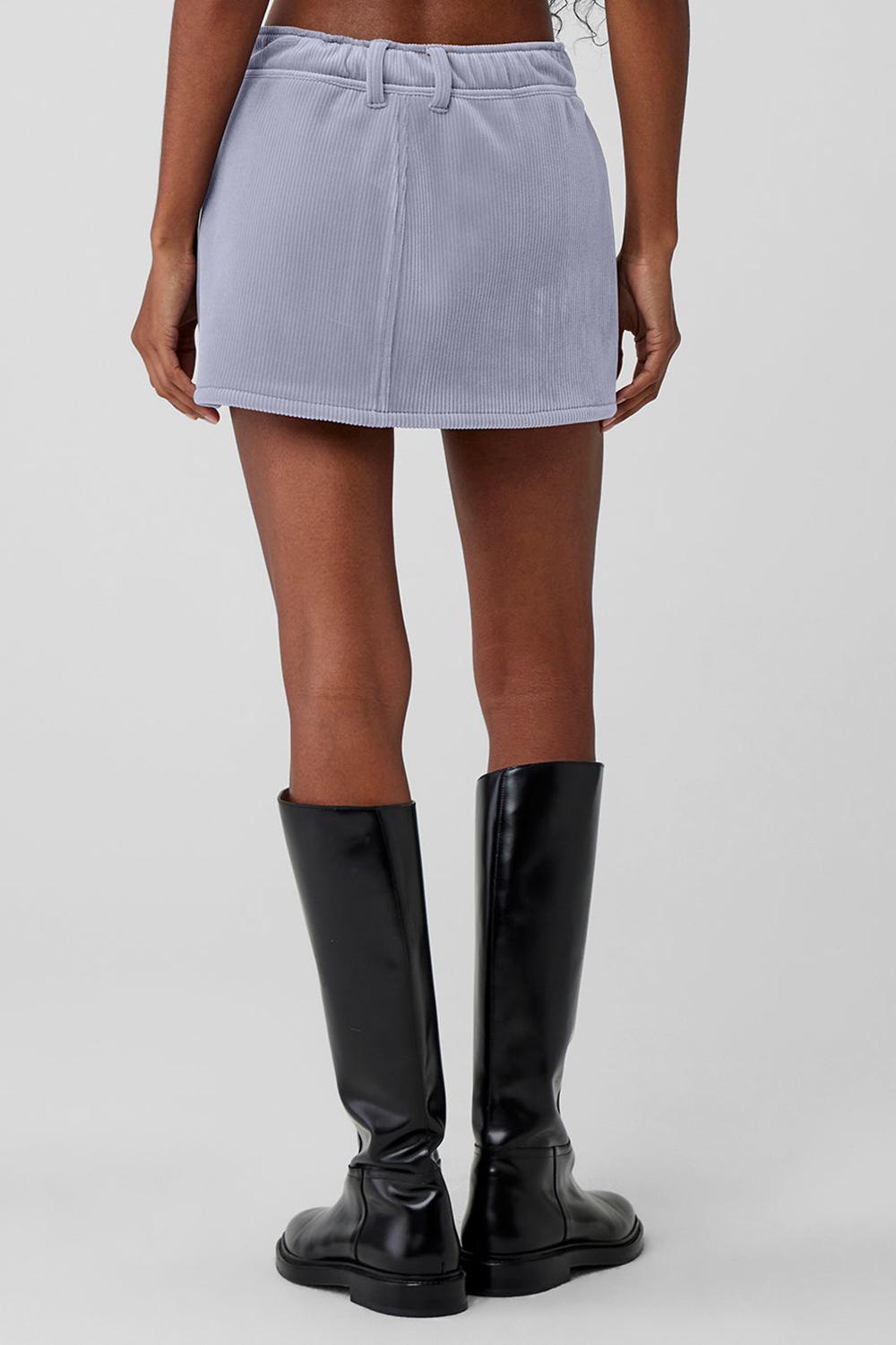 Fog Women Alo Yoga Ribbed Velour Baller Mini Skirt | Australia  67840-KHJR