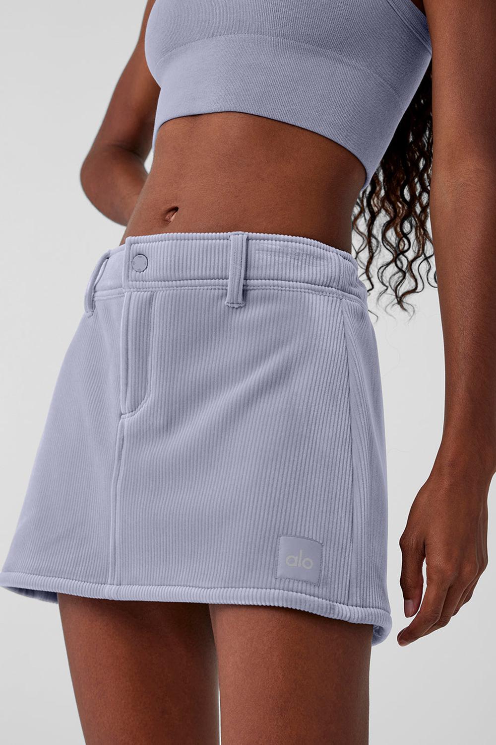 Fog Women Alo Yoga Ribbed Velour Baller Mini Skirt | Australia  67840-KHJR