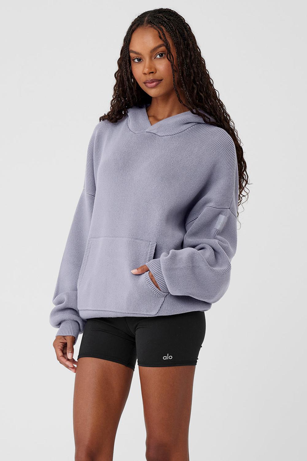 Fog Women Alo Yoga Scholar Hooded Sweater | Australia  91264-ZMYH