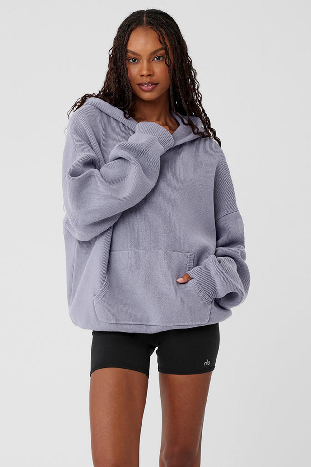Fog Women Alo Yoga Scholar Hooded Sweater | Australia  91264-ZMYH