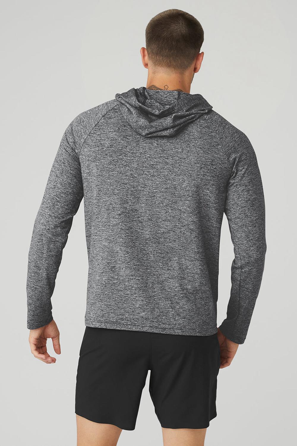 Graphite Marl Men Alo Yoga Conquer Hoodie | Australia  83240-CIYP