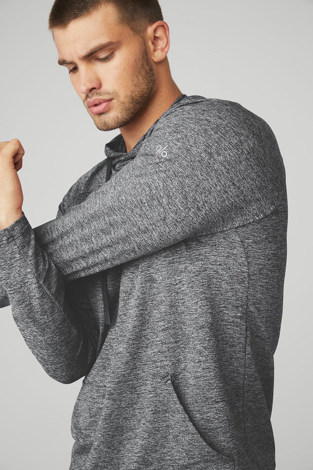 Graphite Marl Men Alo Yoga Conquer Hoodie | Australia  83240-CIYP