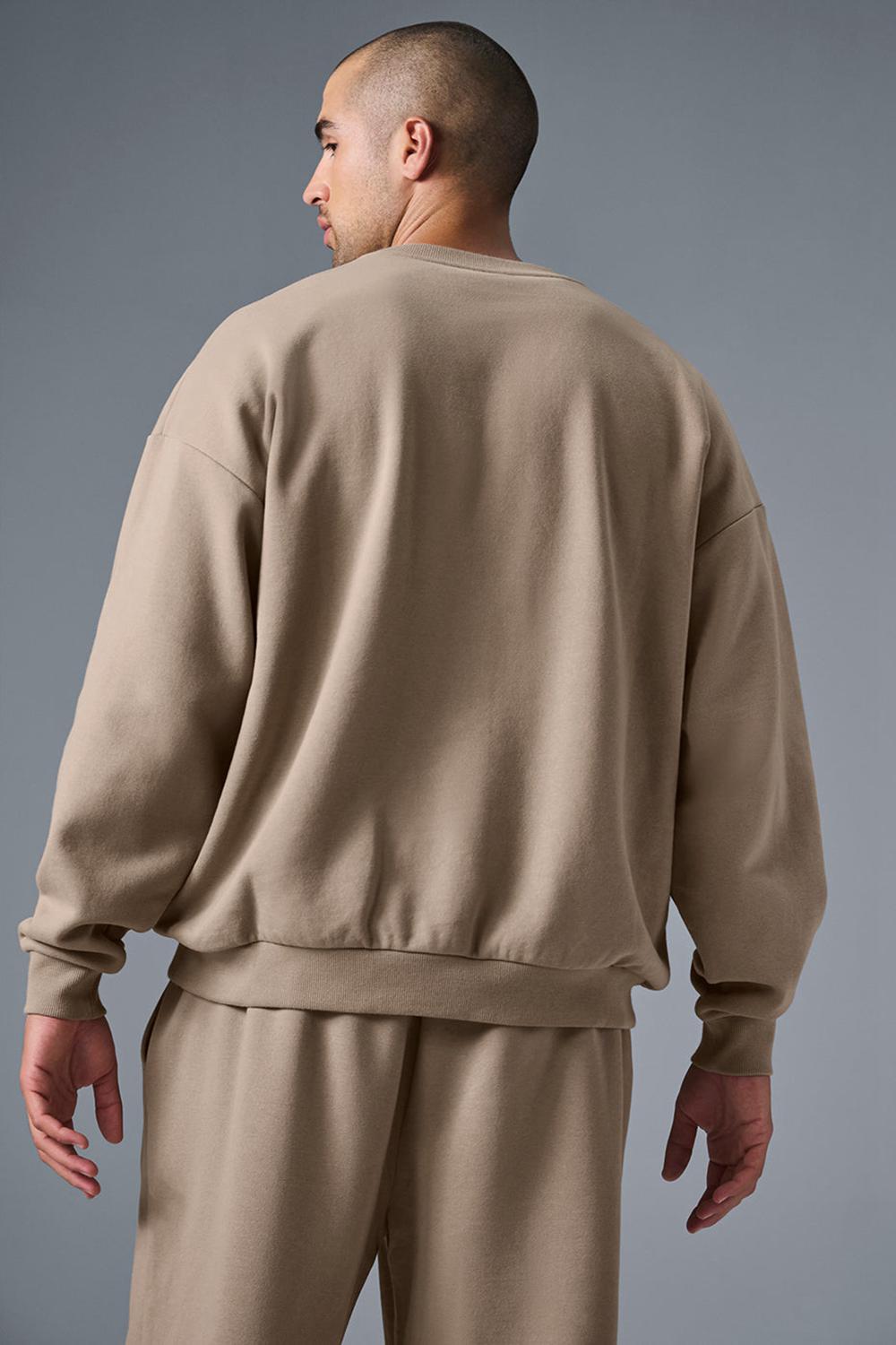 Gravel Men Alo Yoga Accolade Crew Neck Pullover | Australia  09734-SVIK