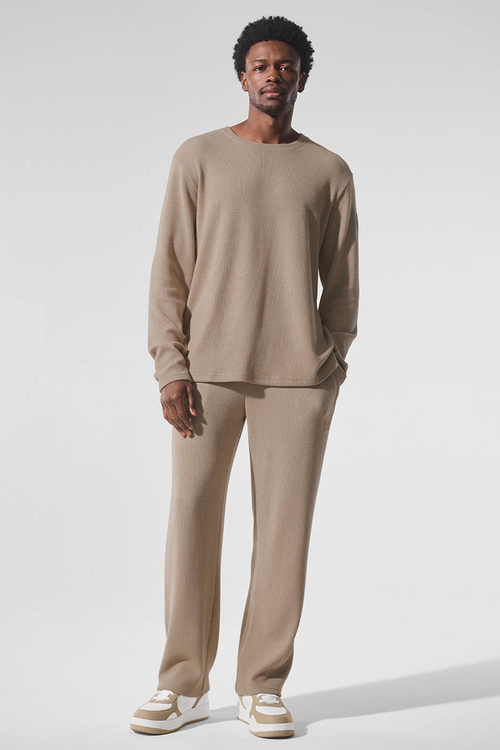 Gravel Men Alo Yoga Elevate Waffle Straight Leg Pant | Australia  26815-AKSQ
