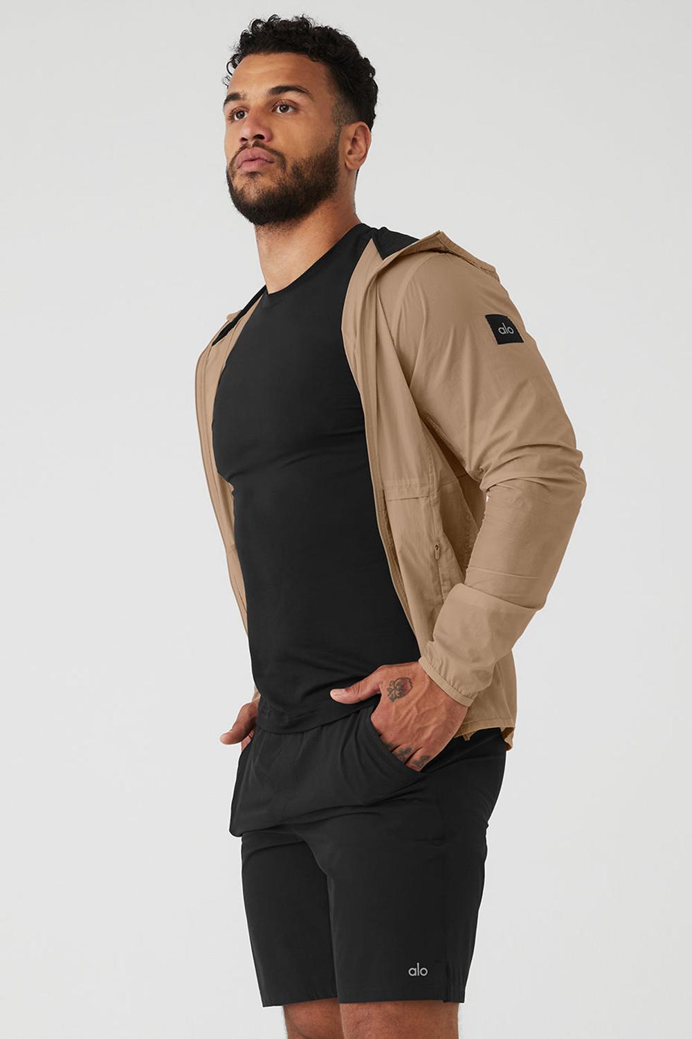 Gravel Men Alo Yoga Repeat Running Jacket | Australia  98703-NZRG