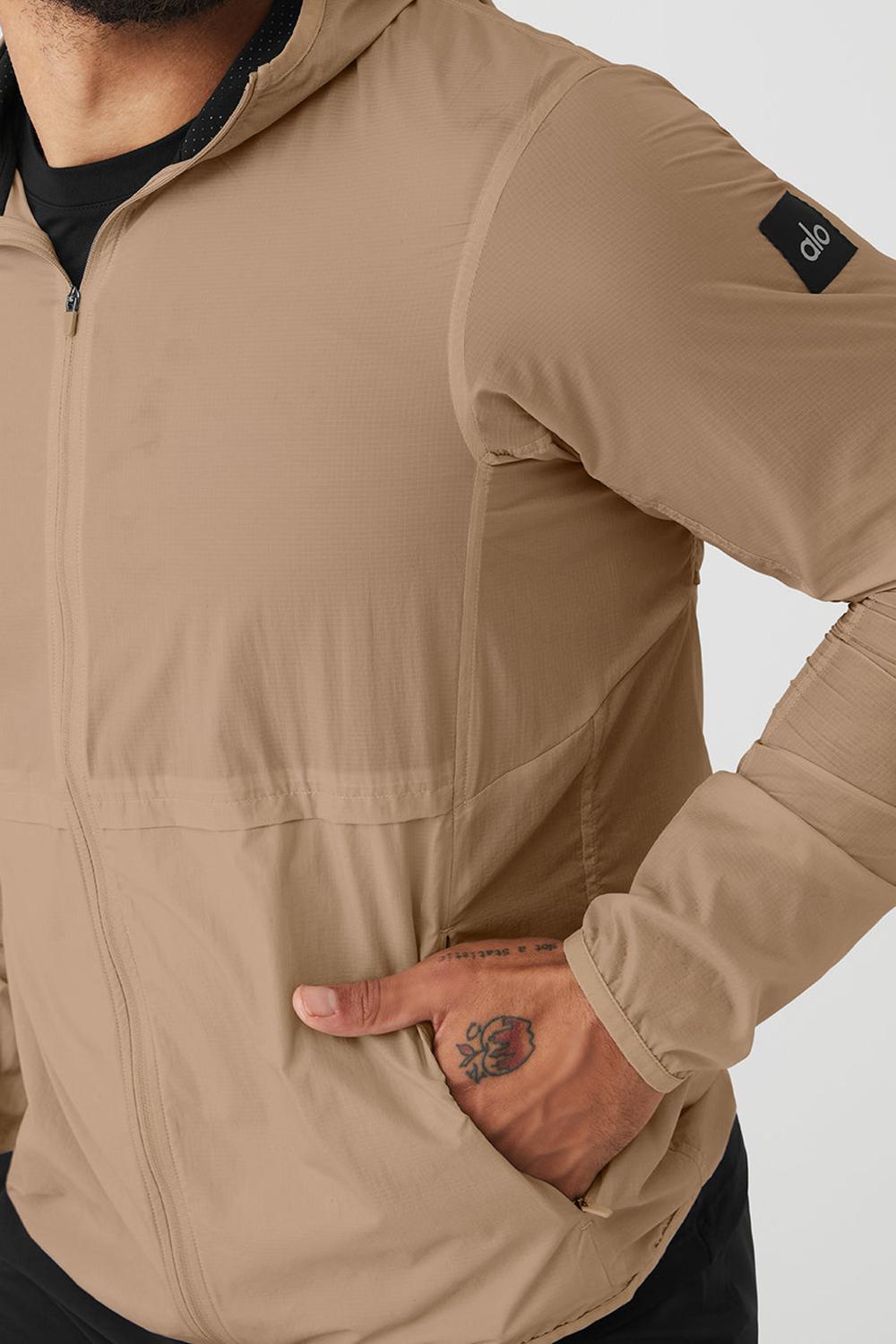 Gravel Men Alo Yoga Repeat Running Jacket | Australia  98703-NZRG