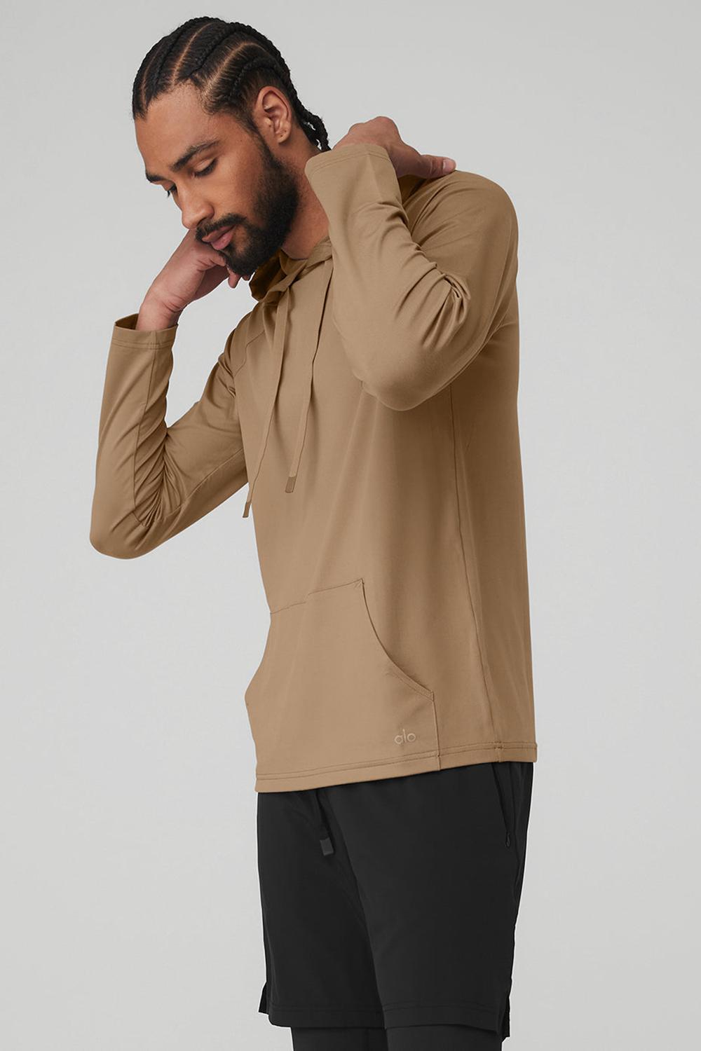 Gravel Men Alo Yoga The Conquer Hoodie | Australia  64138-NOJM