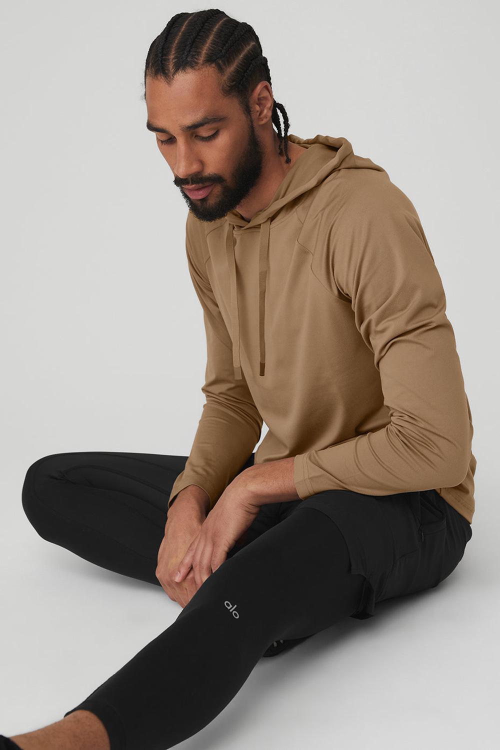 Gravel Men Alo Yoga The Conquer Hoodie | Australia  64138-NOJM