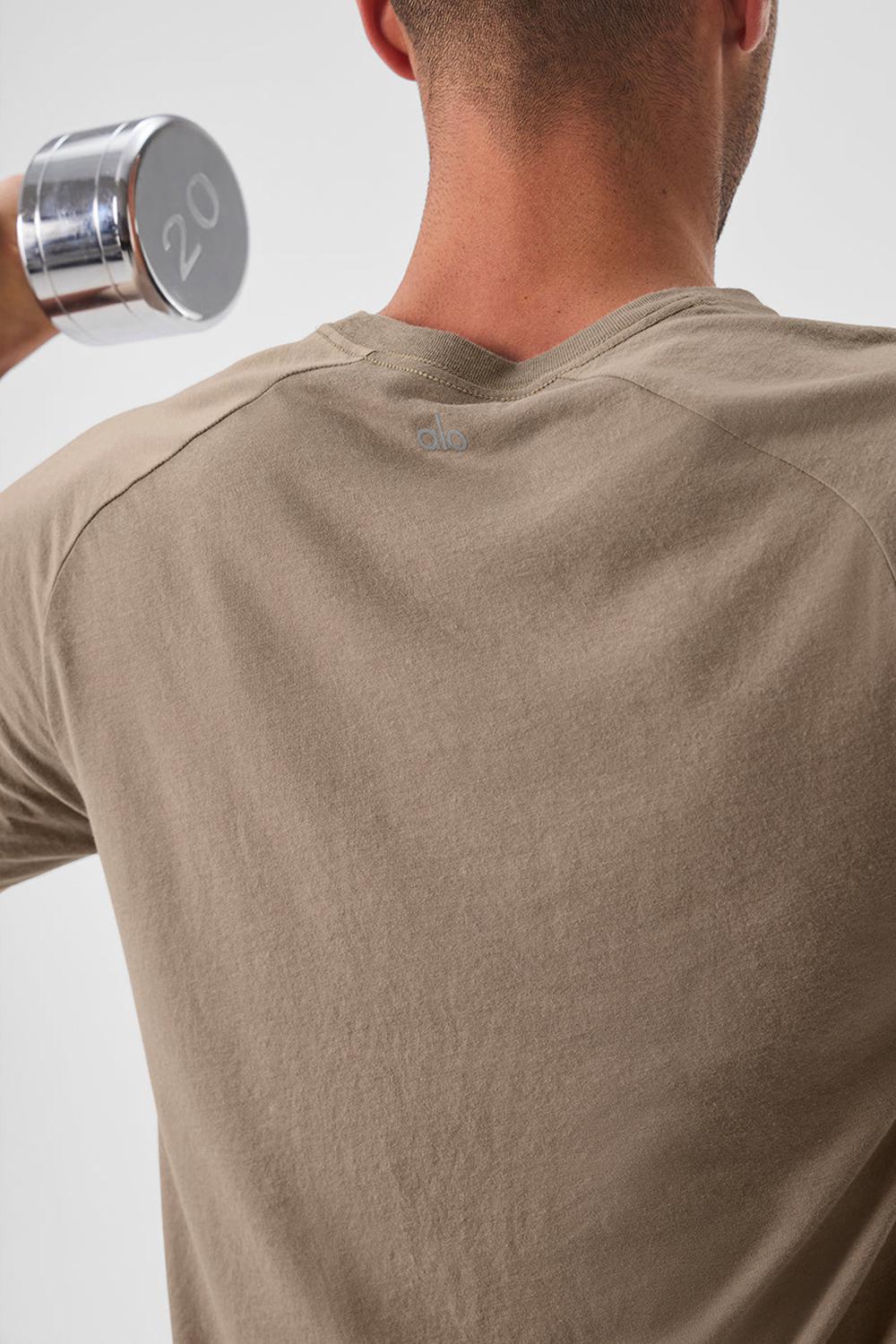Gravel Men Alo Yoga The Triumph Crew Neck Tee | Australia  37806-VZNS