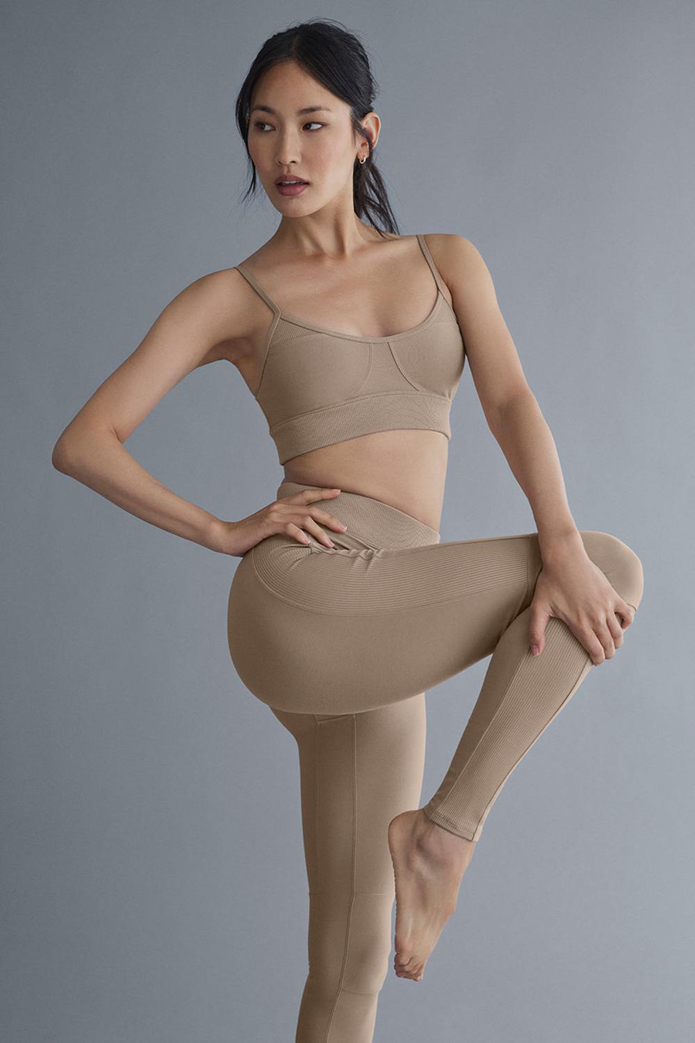 Gravel Women Alo Yoga Alosoft Head Start Bra | Australia  68529-PSHN