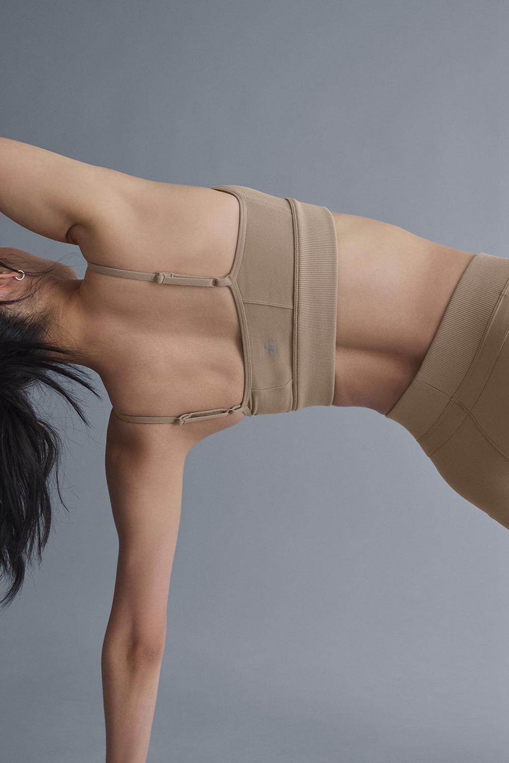 Gravel Women Alo Yoga Alosoft Head Start Bra | Australia  68529-PSHN