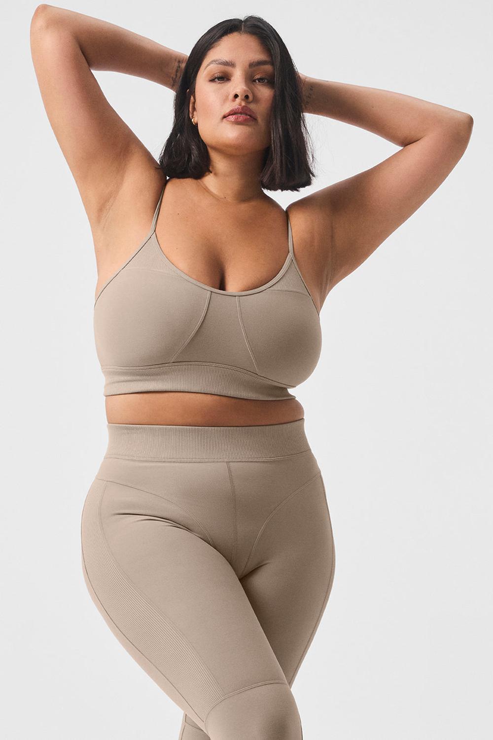 Gravel Women Alo Yoga Alosoft Head Start Bra | Australia  68529-PSHN