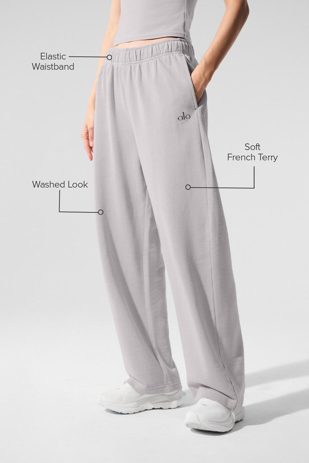 Grey Sky Wash Women Alo Yoga Washed Accolade Straight Leg Sweatpant | Australia  87319-OGPC