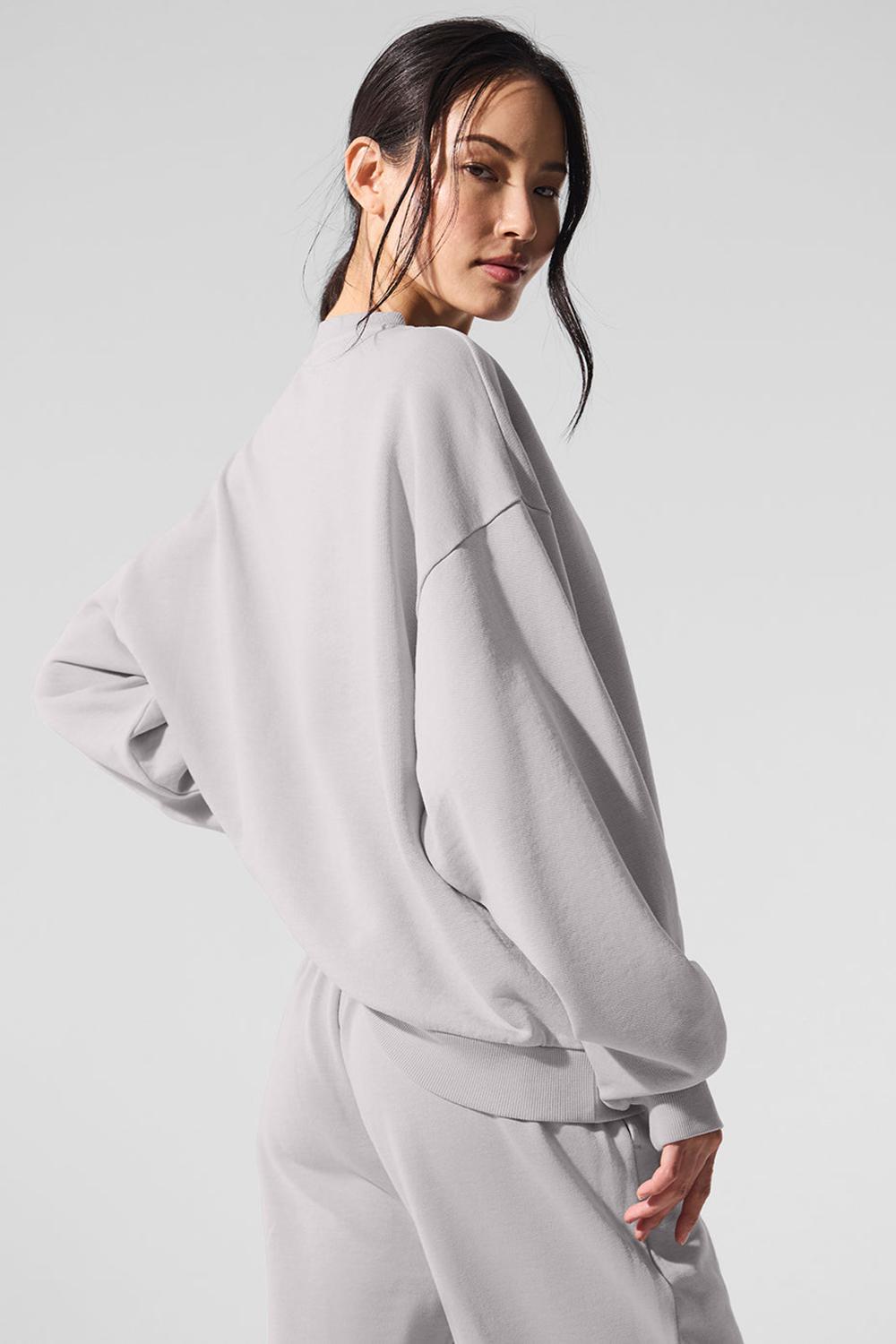 Grey Sky Wash Women Alo Yoga Washed Accolade Crew Neck Pullover | Australia  81346-KJZL