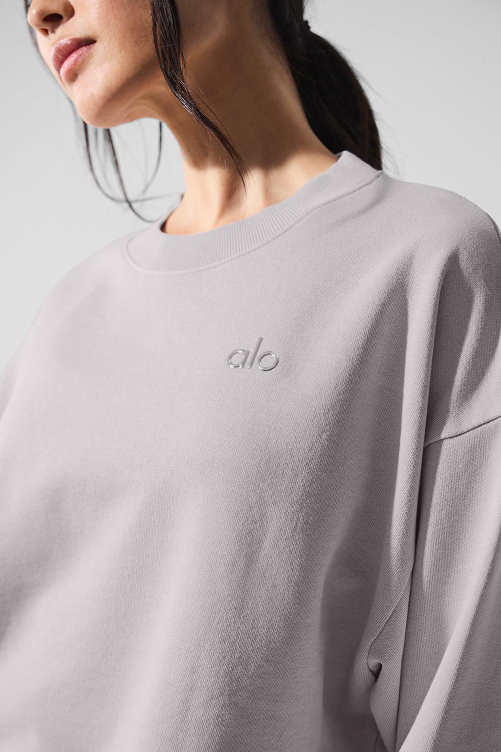 Grey Sky Wash Women Alo Yoga Washed Accolade Crew Neck Pullover | Australia  81346-KJZL