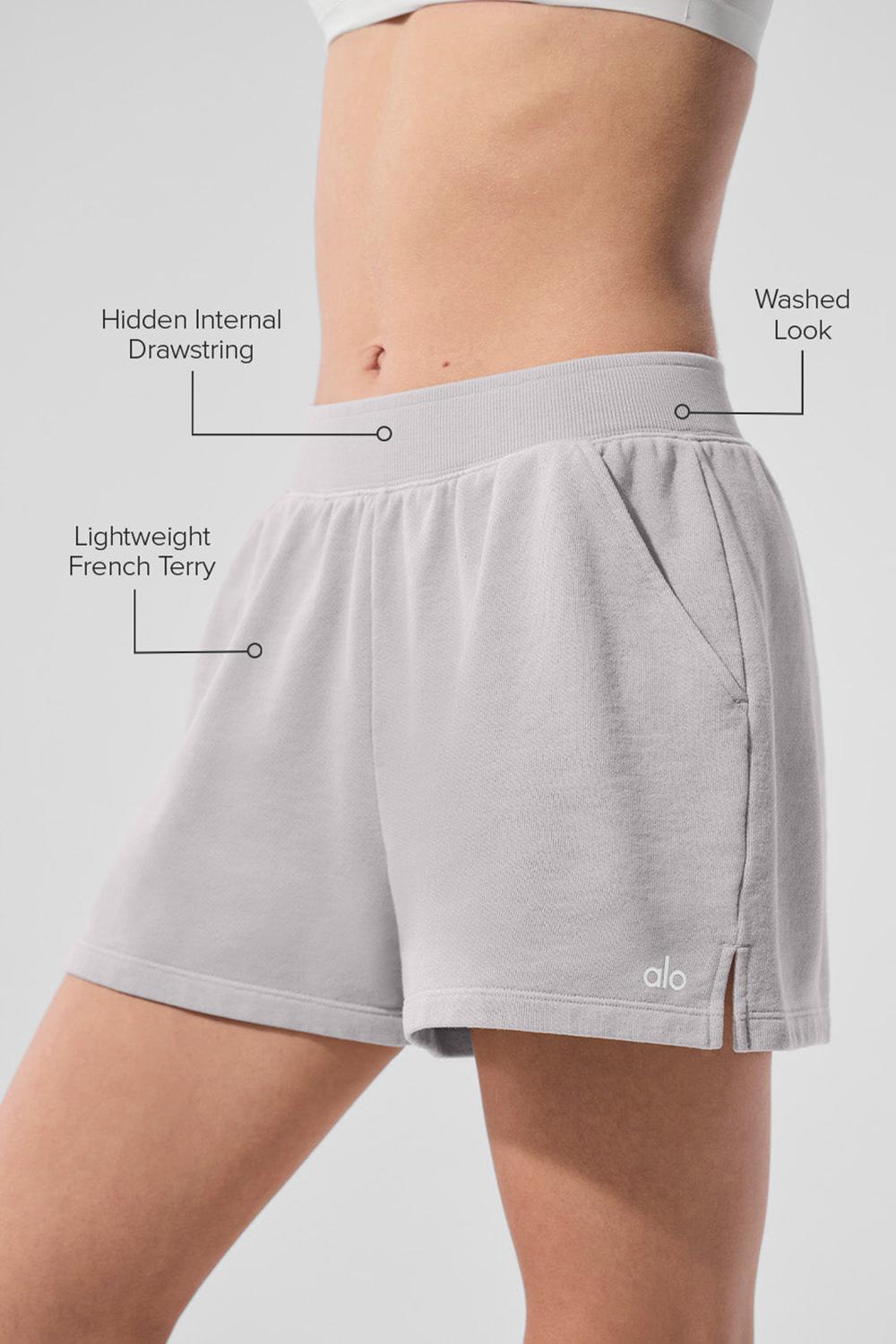 Grey Sky Wash Women Alo Yoga Washed Low Key Sweat Short | Australia  42537-PWJT