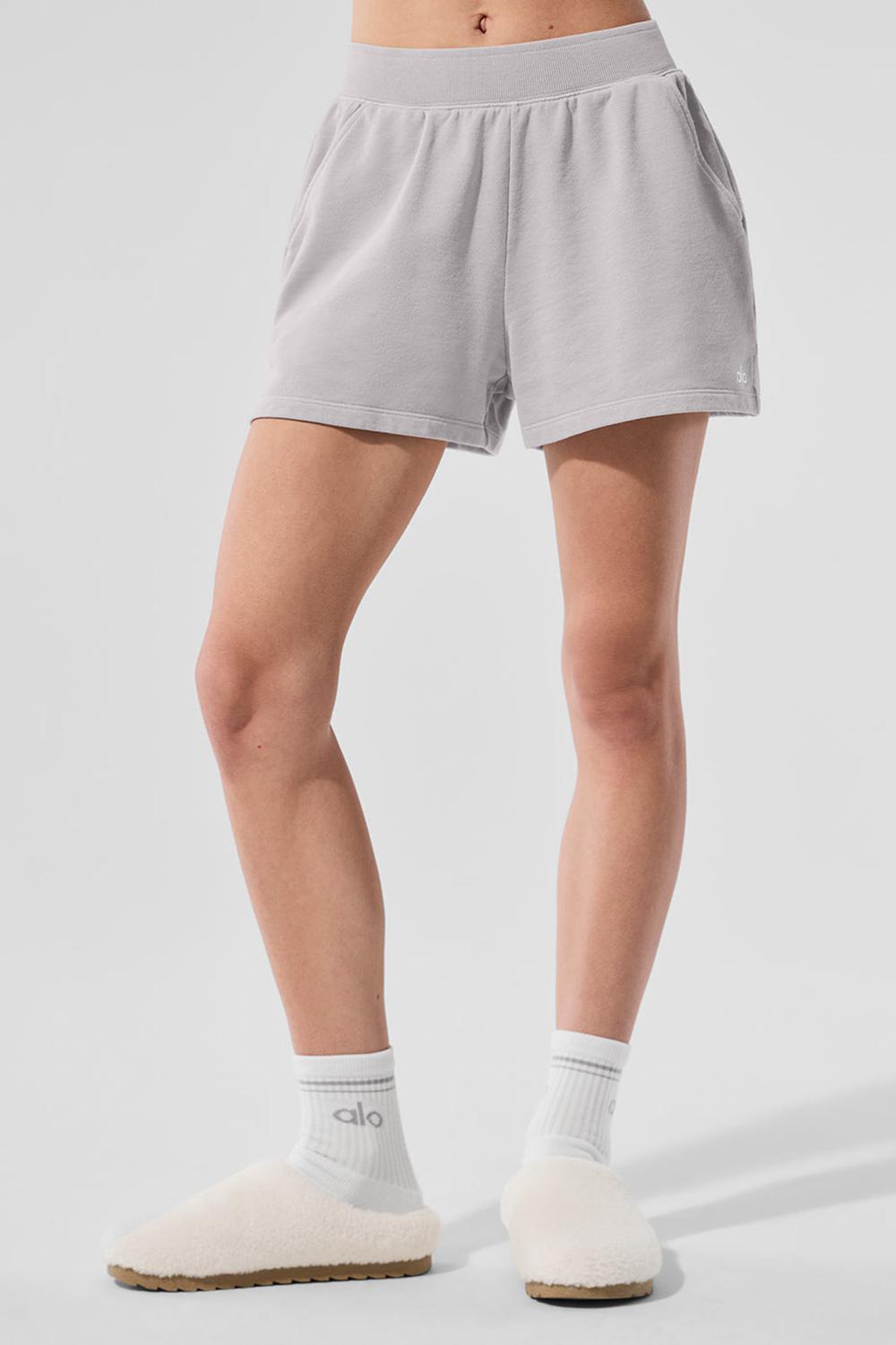 Grey Sky Wash Women Alo Yoga Washed Low Key Sweat Short | Australia  42537-PWJT