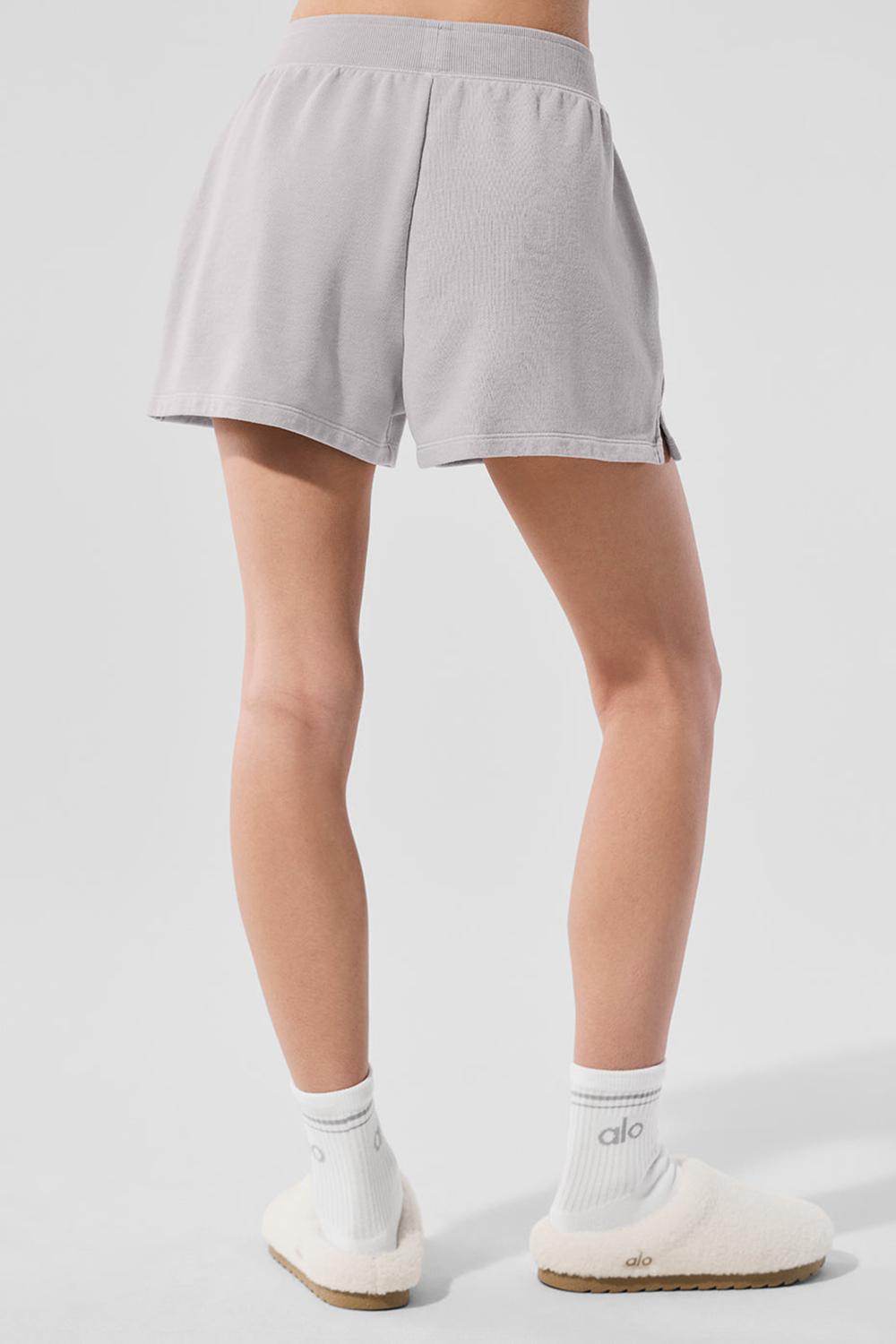 Grey Sky Wash Women Alo Yoga Washed Low Key Sweat Short | Australia  42537-PWJT