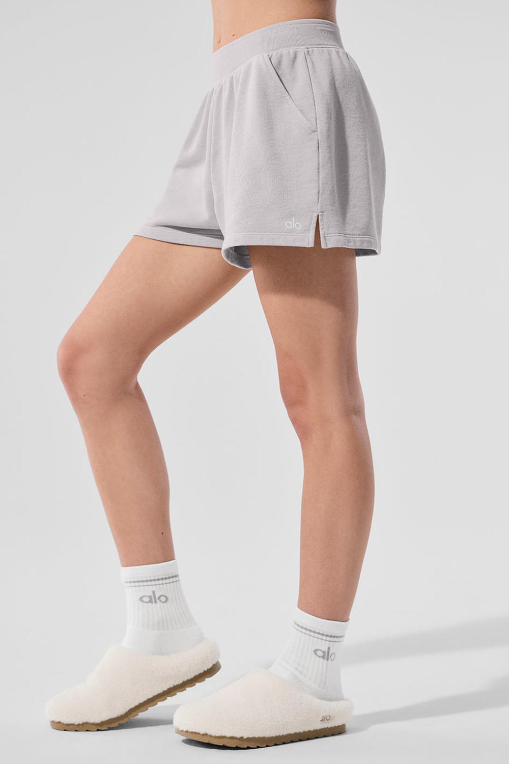 Grey Sky Wash Women Alo Yoga Washed Low Key Sweat Short | Australia  42537-PWJT