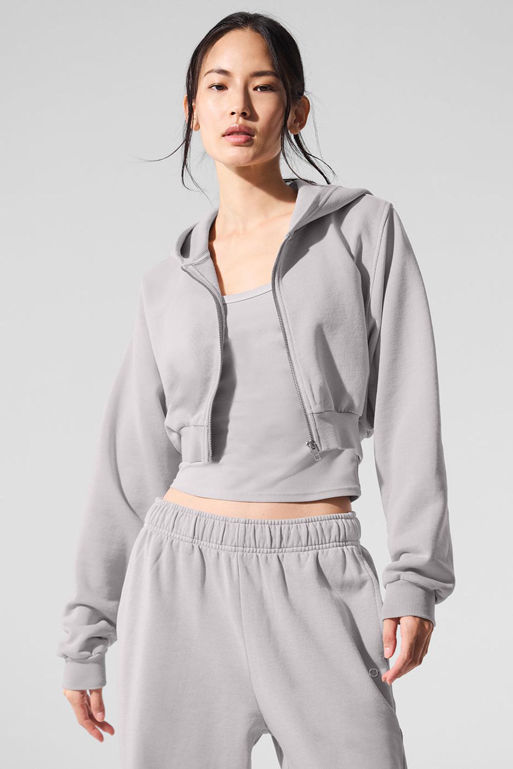 Grey Sky Wash Women Alo Yoga Washed Sweet Escape Zip Up Hoodie | Australia  91578-XYSF