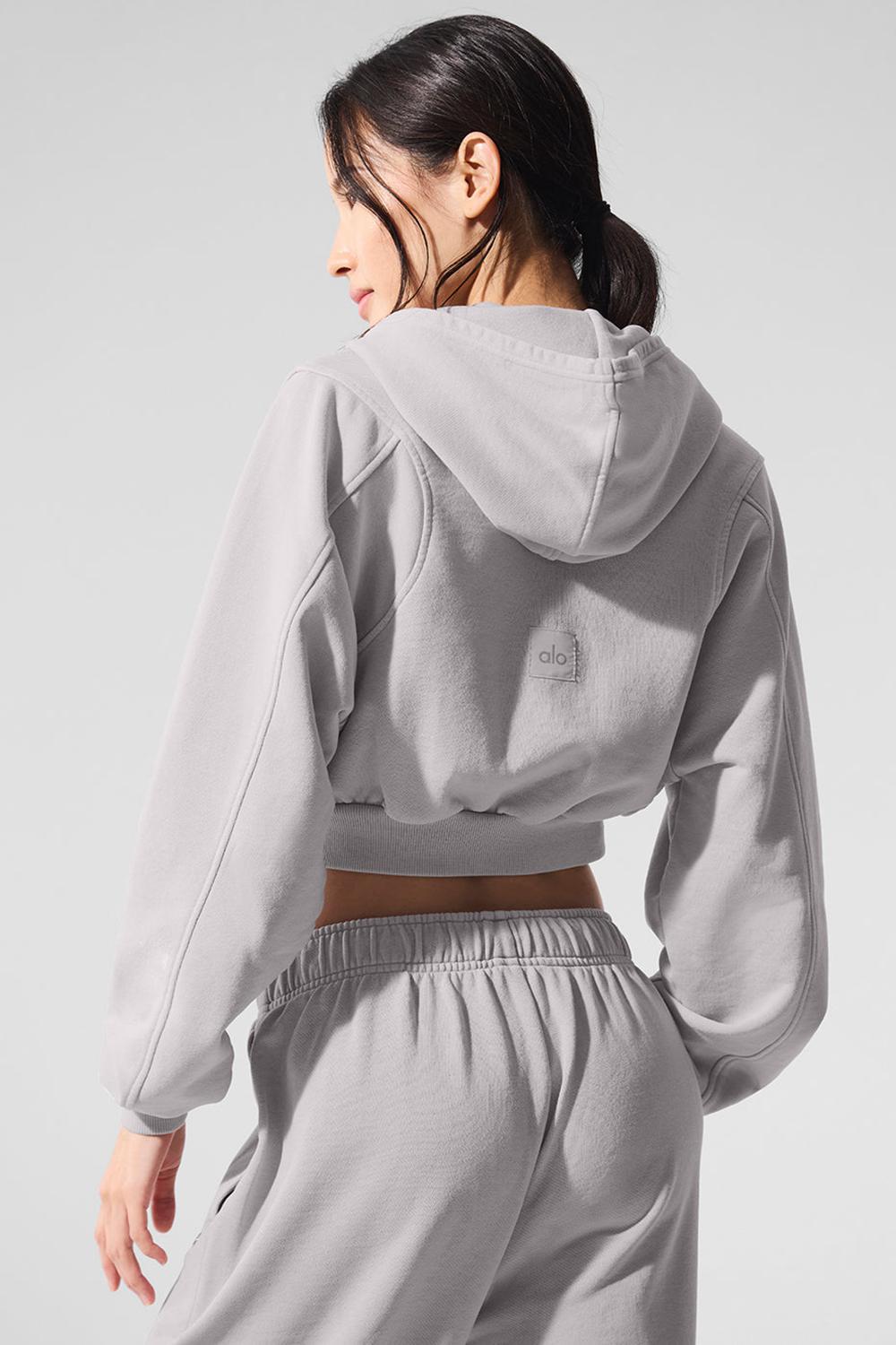 Grey Sky Wash Women Alo Yoga Washed Sweet Escape Zip Up Hoodie | Australia  91578-XYSF