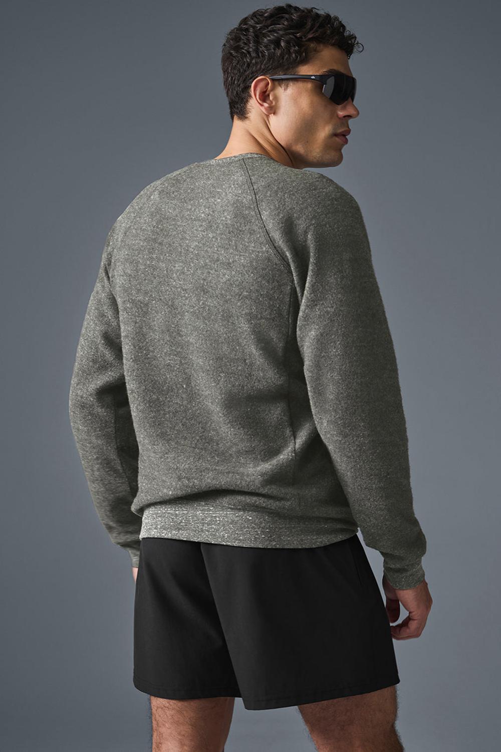 Grey Triblend Men Alo Yoga Relaxed Crew Neck Sweatshirt | Australia  48759-TRKJ