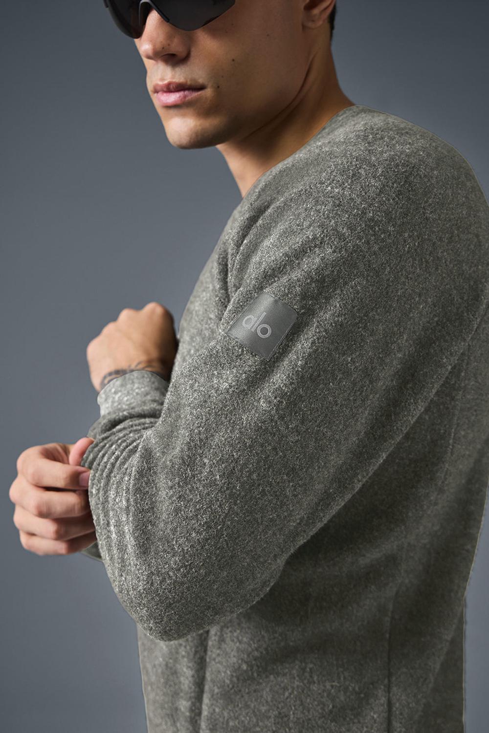 Grey Triblend Men Alo Yoga Relaxed Crew Neck Sweatshirt | Australia  48759-TRKJ