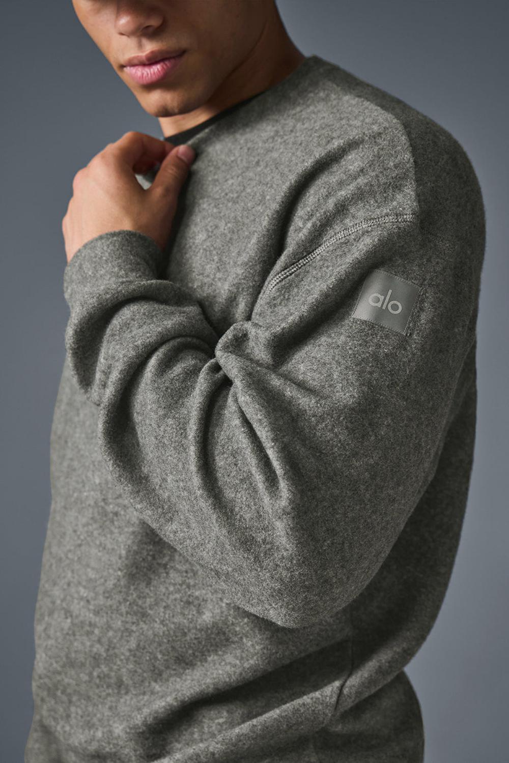 Grey Triblend Men Alo Yoga Triumph Restore Crew Neck Sweatshirt | Australia  10245-XGMU