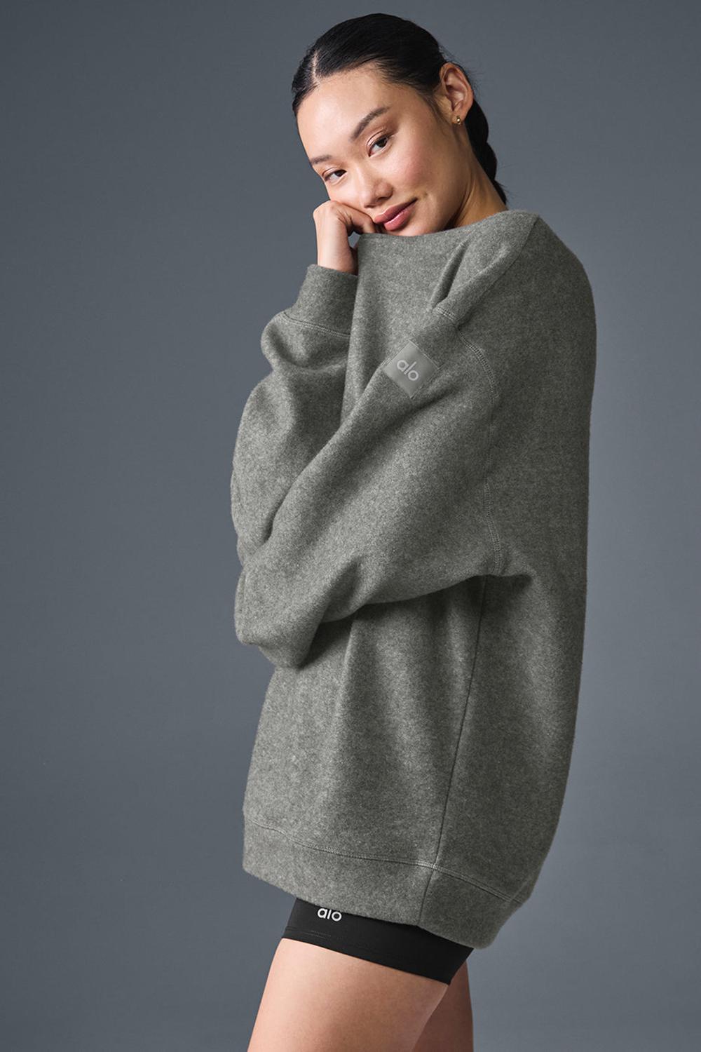 Grey Triblend Women Alo Yoga Triumph Restore Crew Neck Sweatshirt | Australia  64019-LVCQ