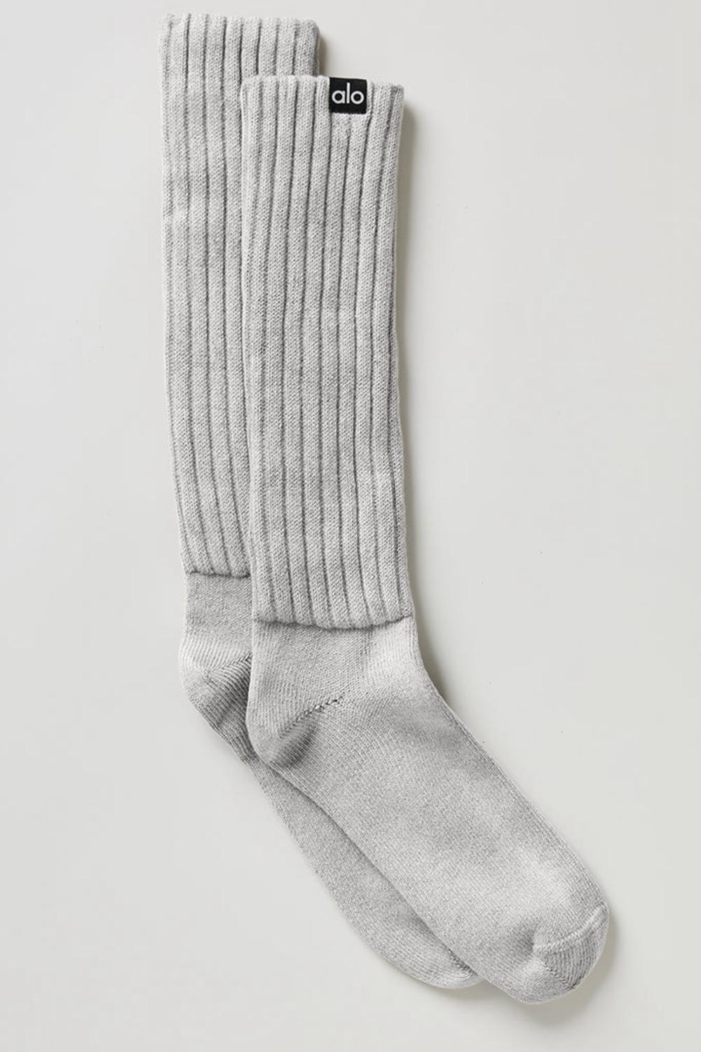 Hazy Grey Wash Men Alo Yoga Unisex Washed Scrunch Sock | Australia  54197-YOWJ