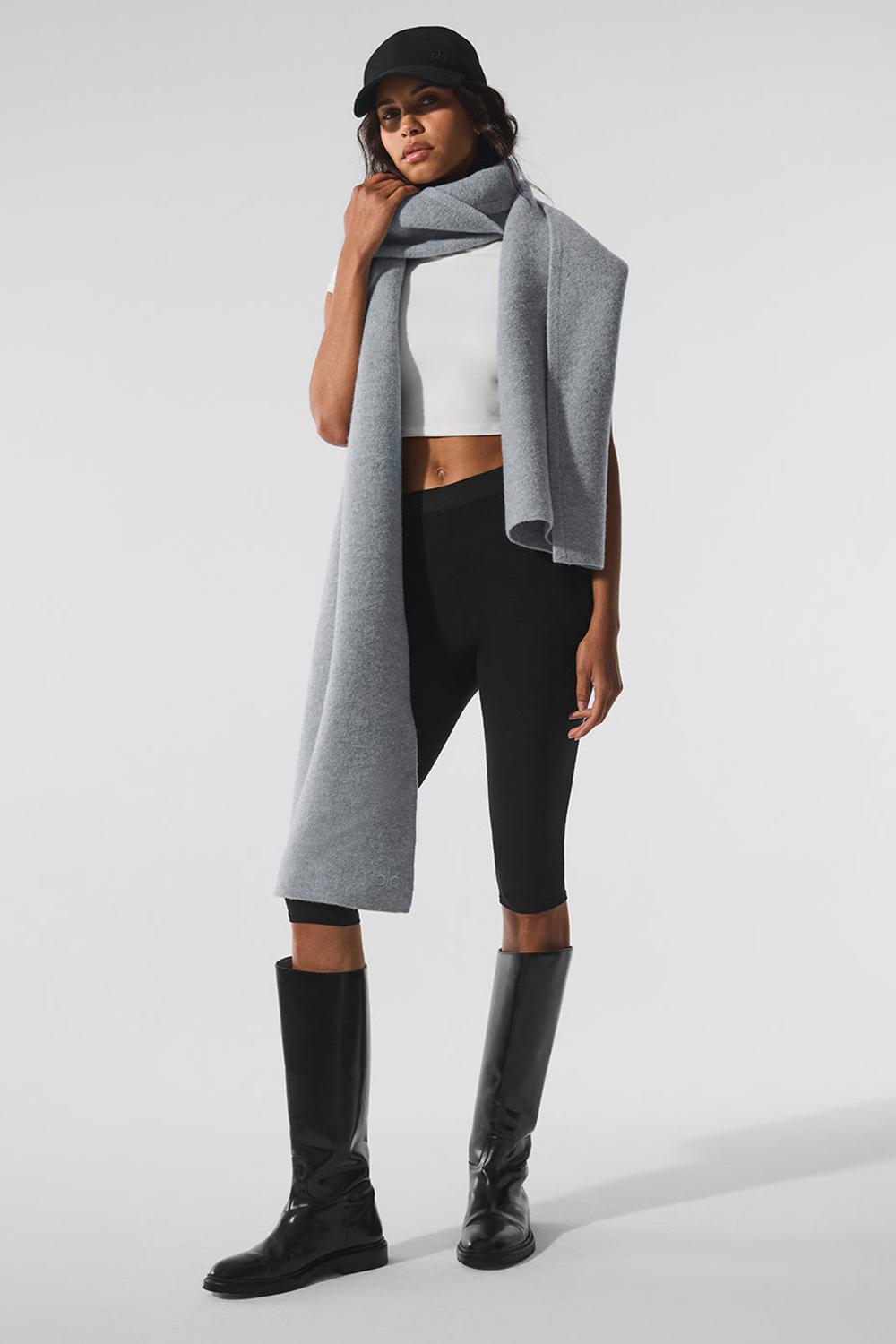 Hazy Heather Grey Men Alo Yoga Merino Wool Oversized Scarf | Australia  27931-RKJA