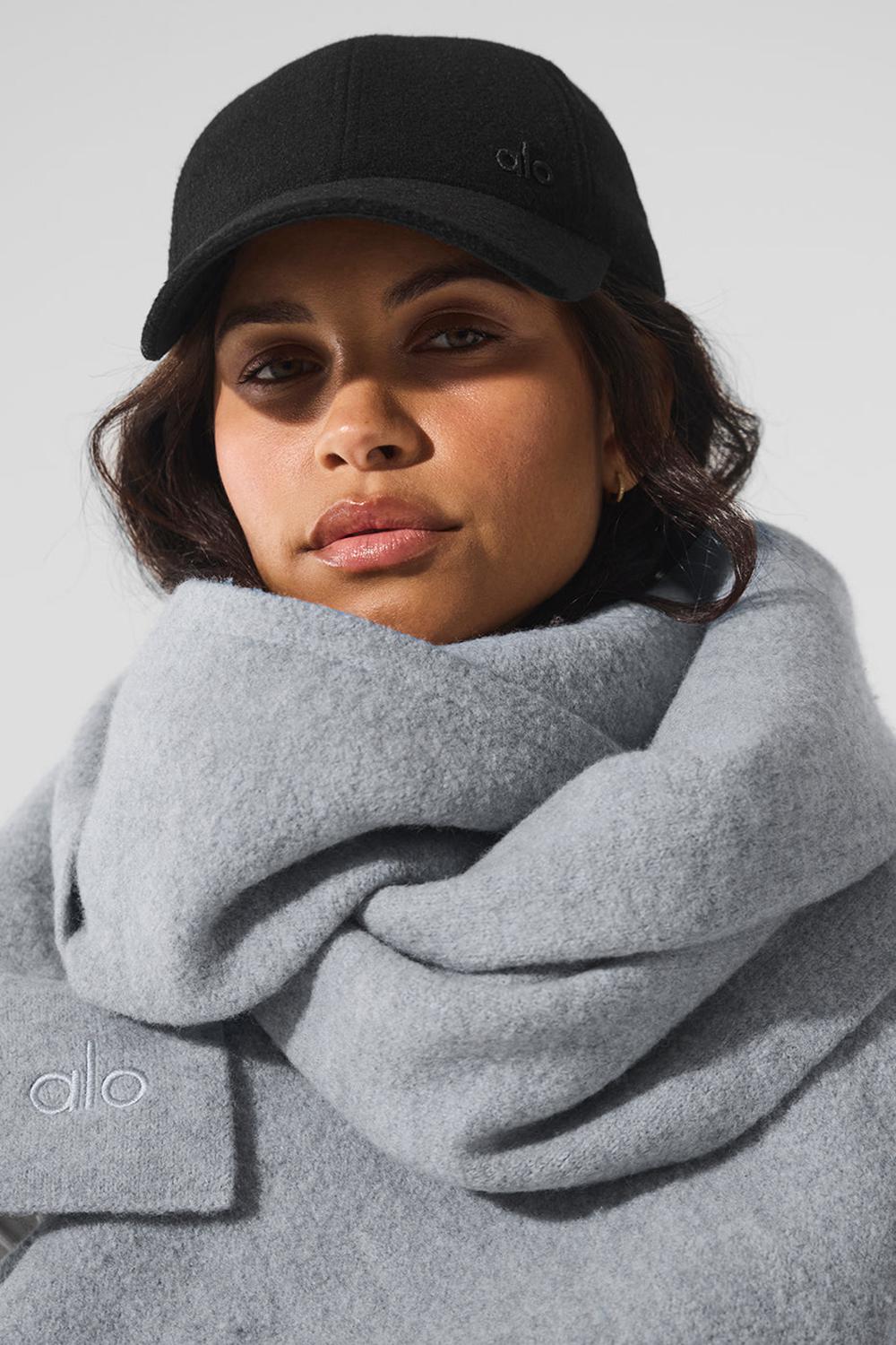 Hazy Heather Grey Men Alo Yoga Merino Wool Oversized Scarf | Australia  27931-RKJA