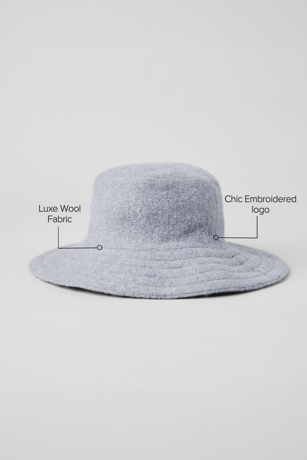 Hazy Heather Grey Women Alo Yoga Merino Wool Bucket Hat | Australia  36029-IALV