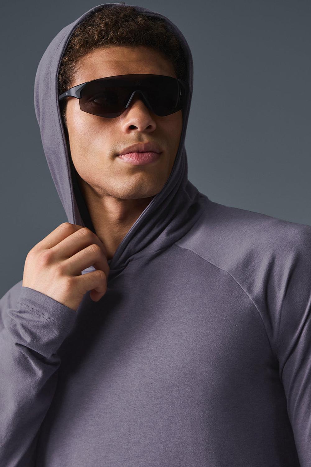 Italian Plum Men Alo Yoga Core Runner Hoodie | Australia  78621-JZWK