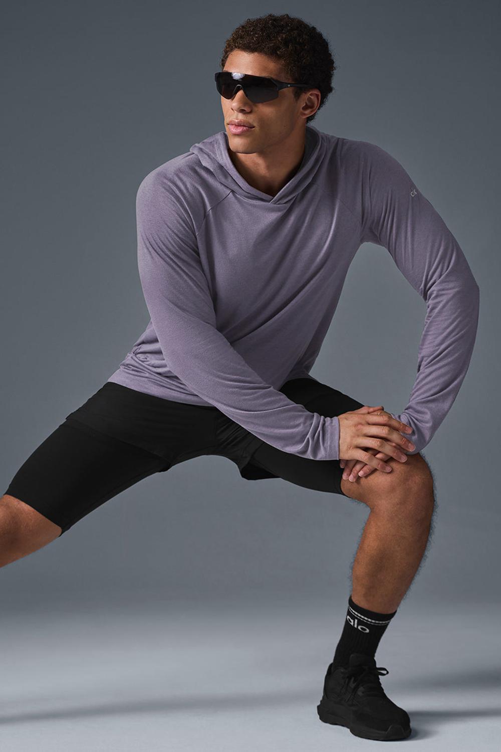 Italian Plum Men Alo Yoga Core Runner Hoodie | Australia  78621-JZWK