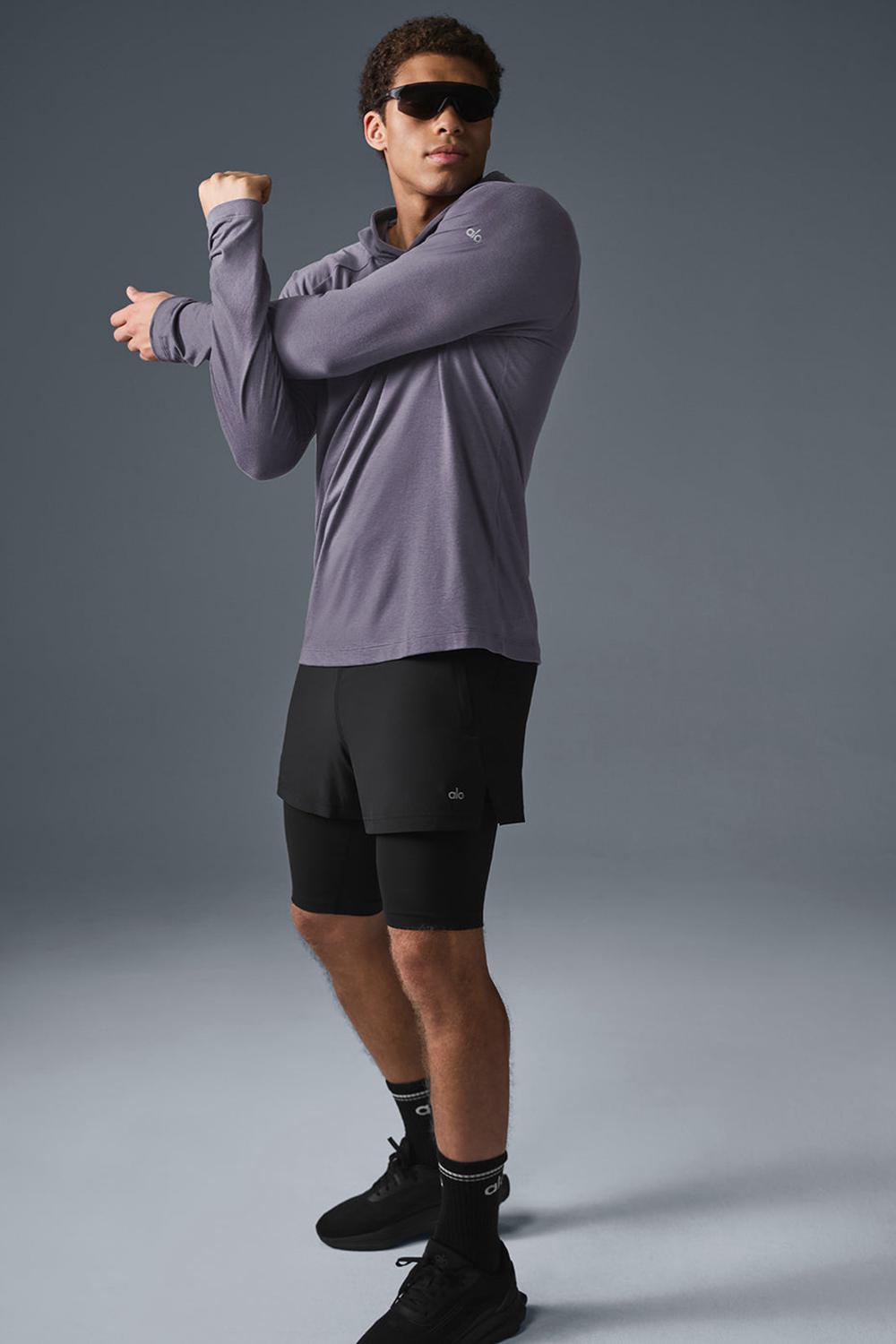 Italian Plum Men Alo Yoga Core Runner Hoodie | Australia  78621-JZWK