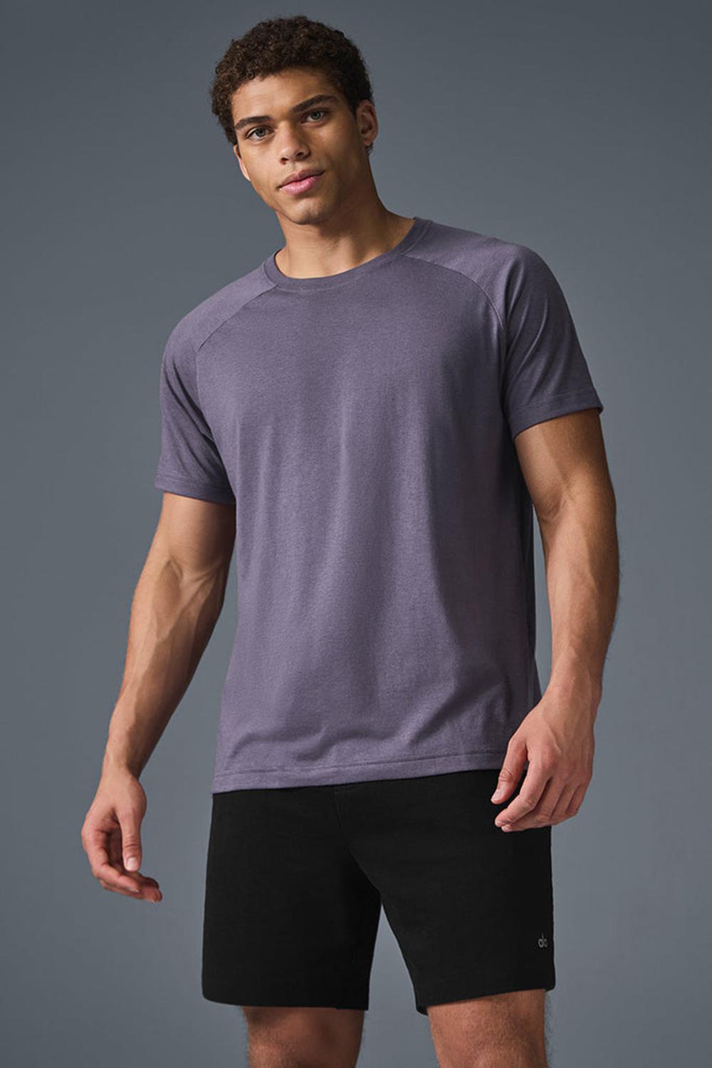 Italian Plum Men Alo Yoga Triumph Raglan Tee | Australia  49810-SKAG