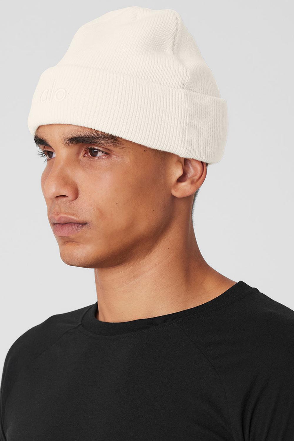 Ivory Men Alo Yoga Notable Beanie | Australia  43562-GAEI