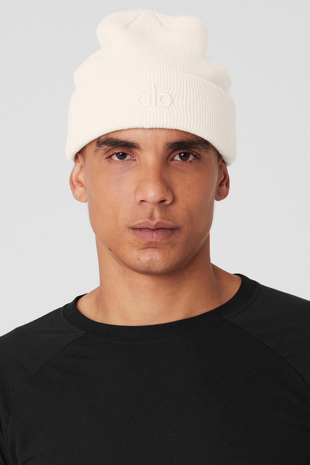 Ivory Men Alo Yoga Notable Beanie | Australia  43562-GAEI