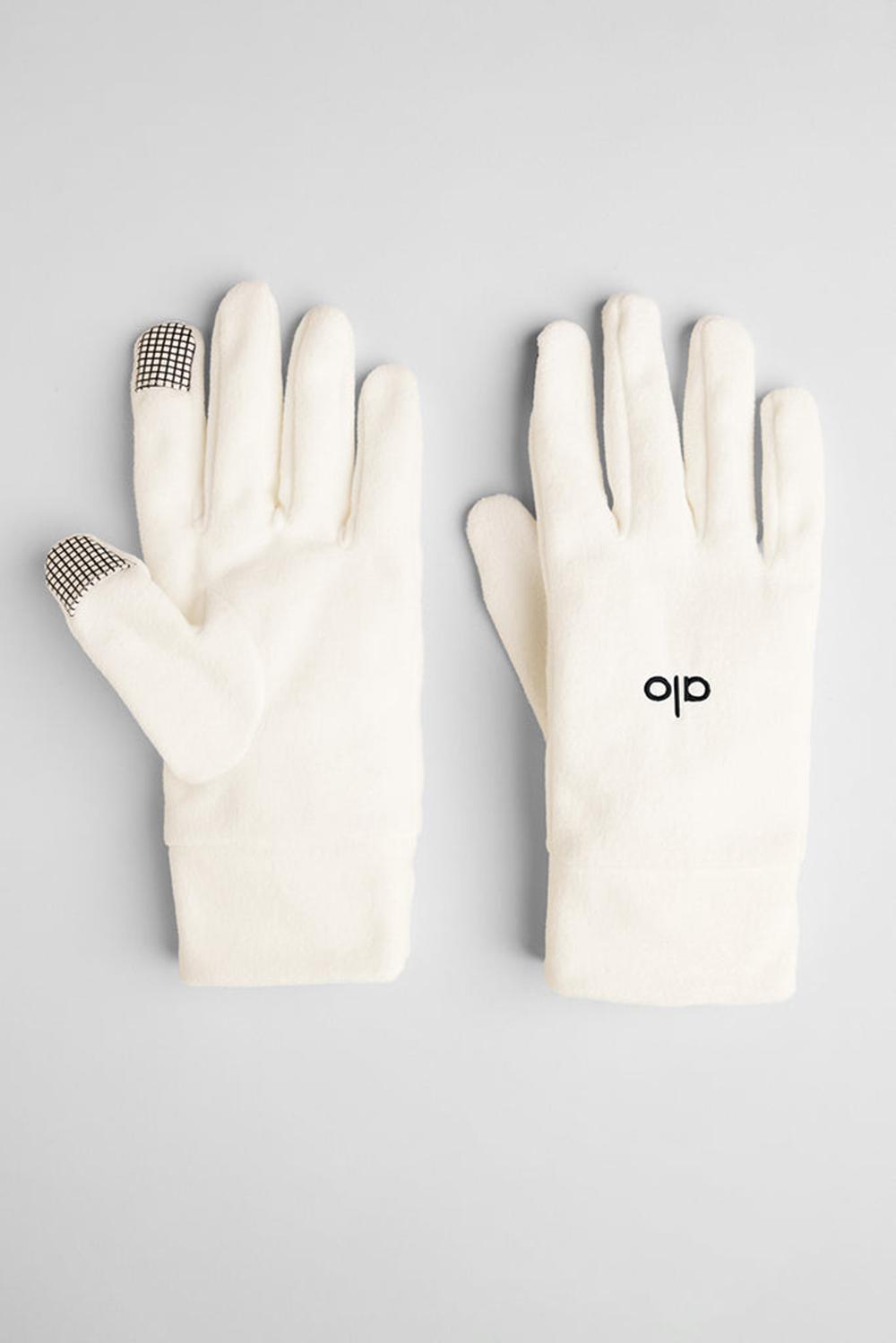 Ivory Men Alo Yoga Performance Fleece Gloves | Australia  09874-YPUJ