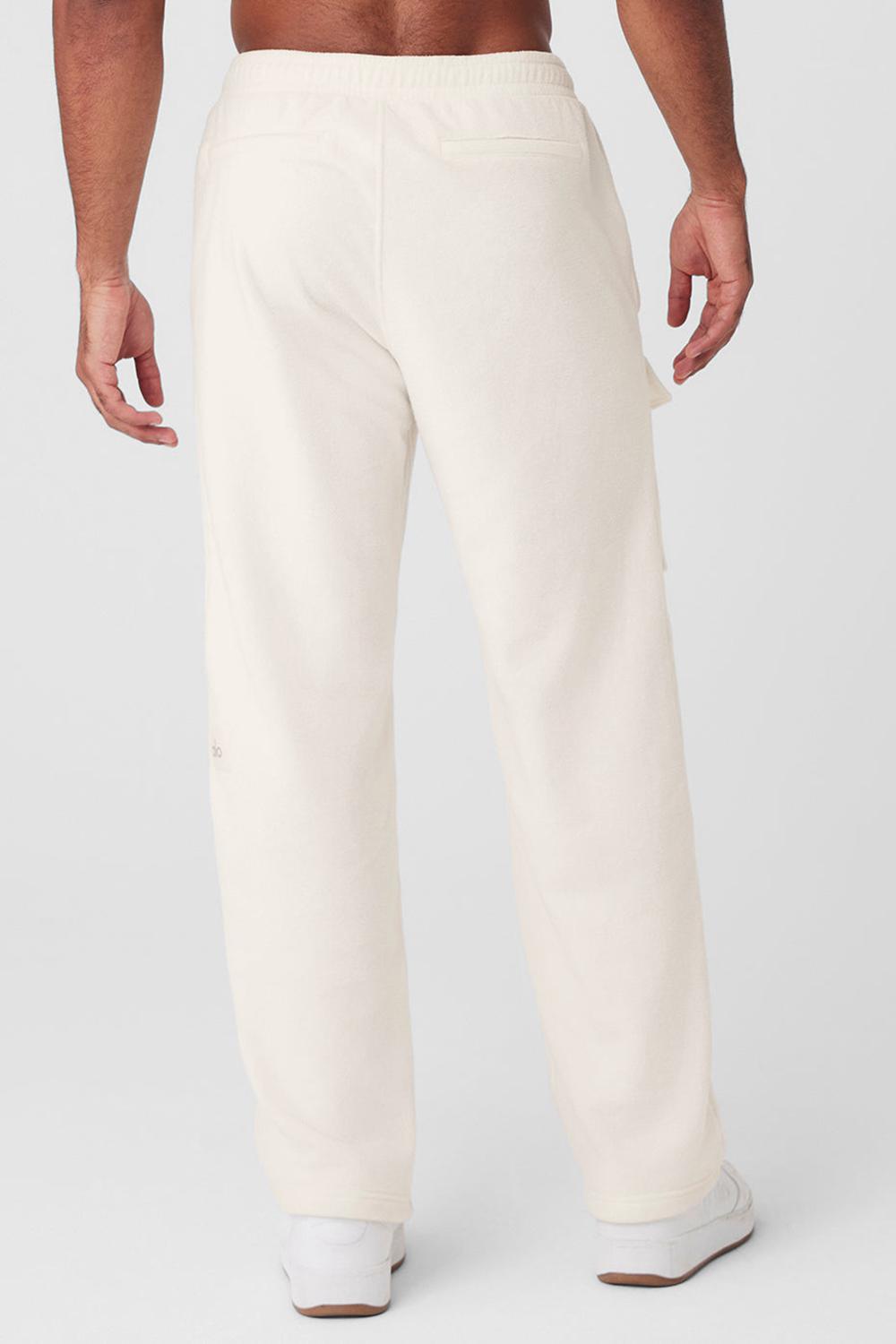 Ivory Men Alo Yoga Polar Fleece Ridge Cargos Pant | Australia  70359-WPTU