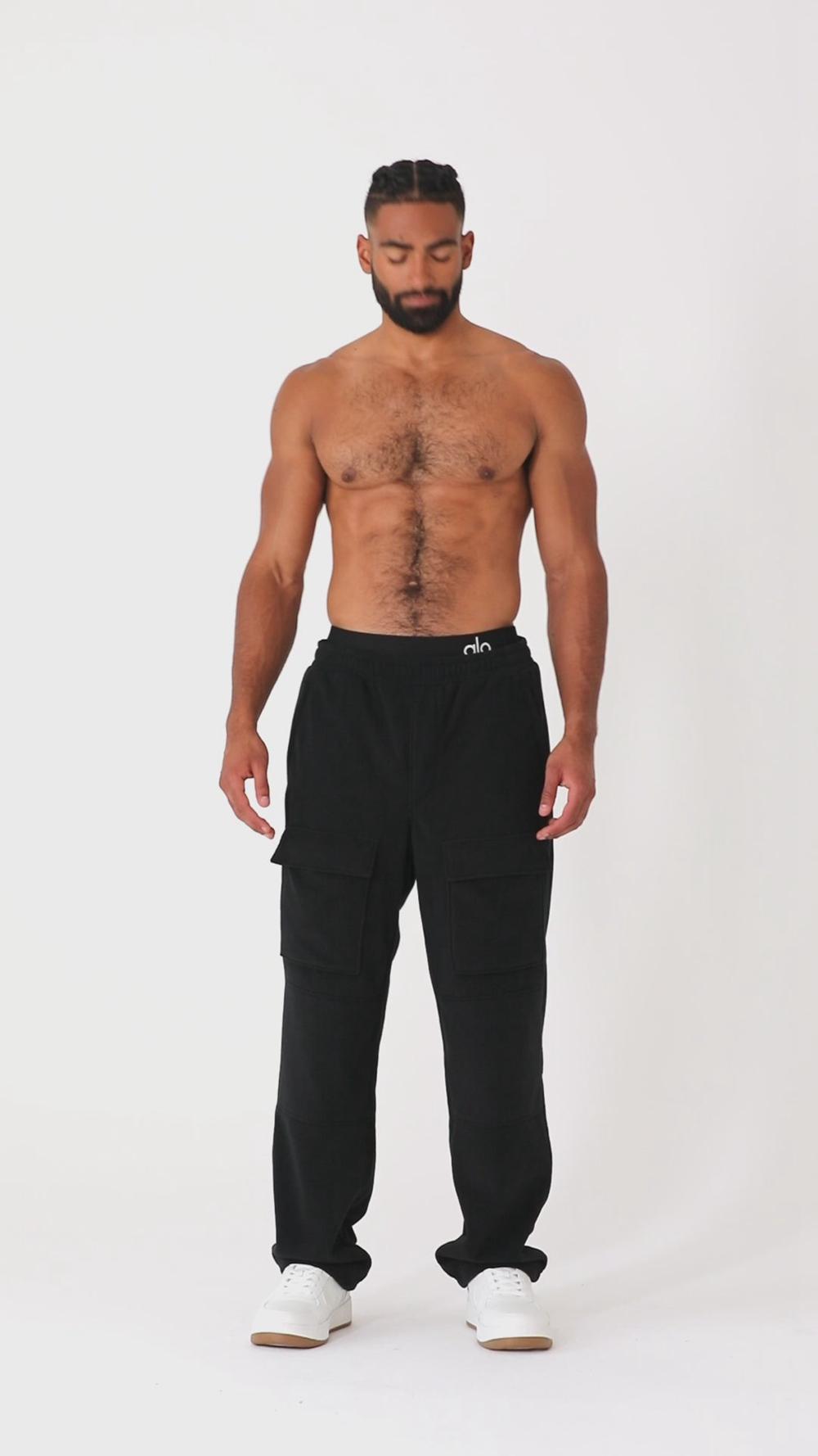 Ivory Men Alo Yoga Polar Fleece Ridge Cargos Pant | Australia  70359-WPTU