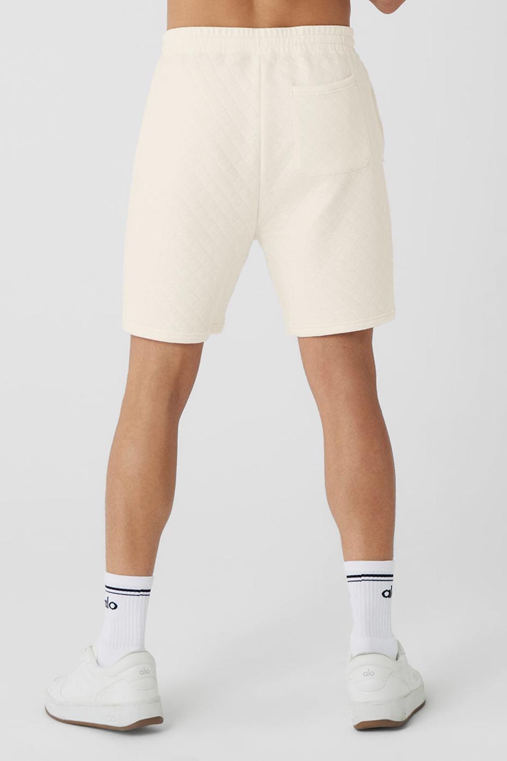 Ivory Men Alo Yoga Quilted Stadium Short | Australia  39516-GWNT