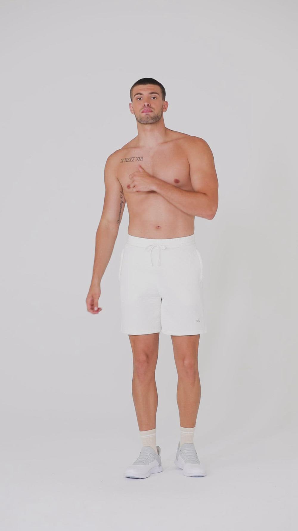 Ivory Men Alo Yoga Quilted Stadium Short | Australia  39516-GWNT