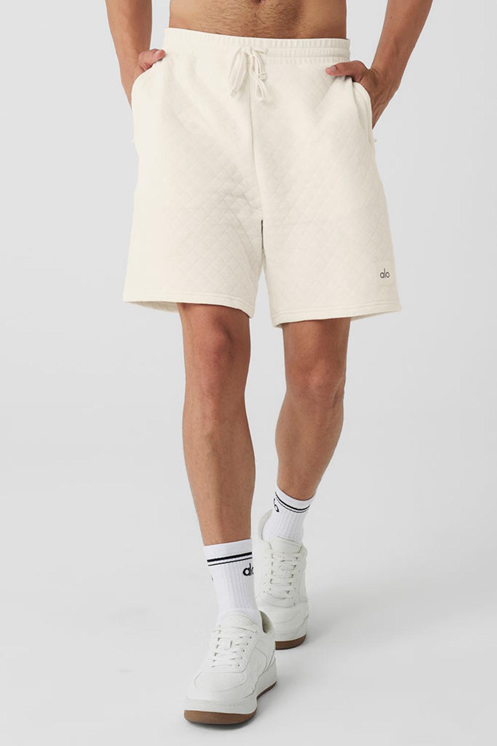 Ivory Men Alo Yoga Quilted Stadium Short | Australia  39516-GWNT