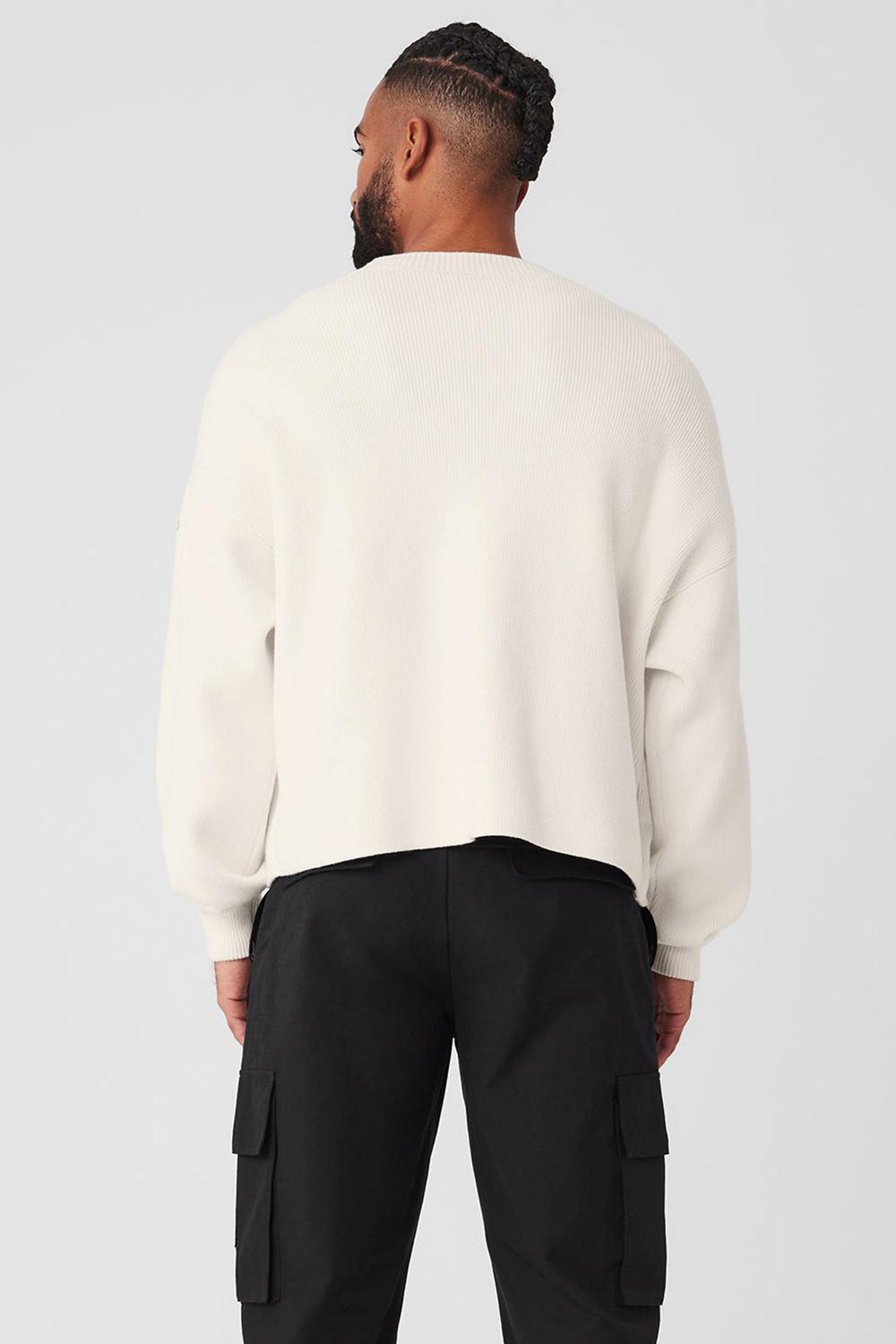 Ivory Men Alo Yoga Scholar Cardigan Sweater | Australia  74218-UQKG