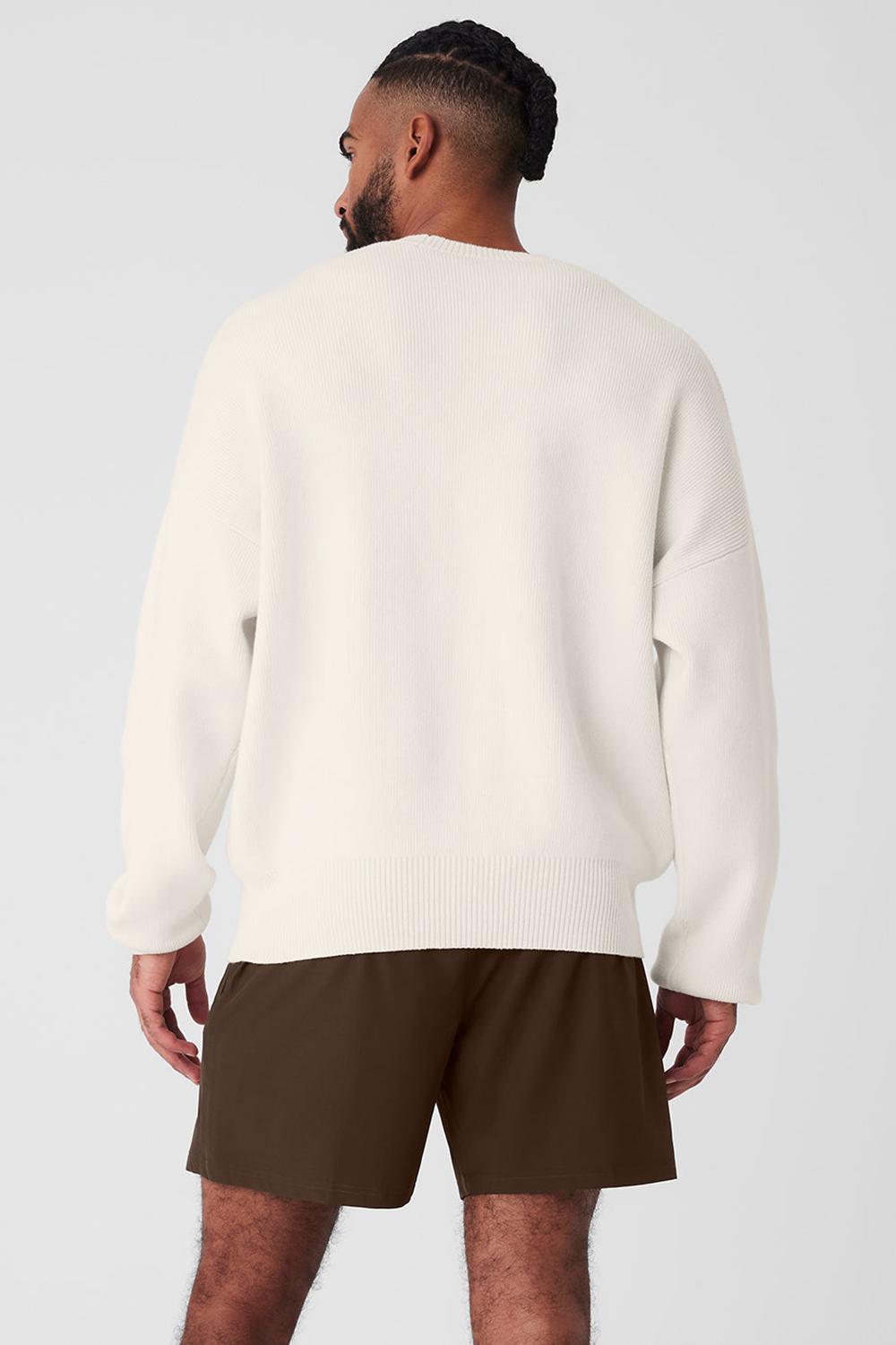 Ivory Men Alo Yoga Scholar Crew Neck Sweater | Australia  89735-ITWE