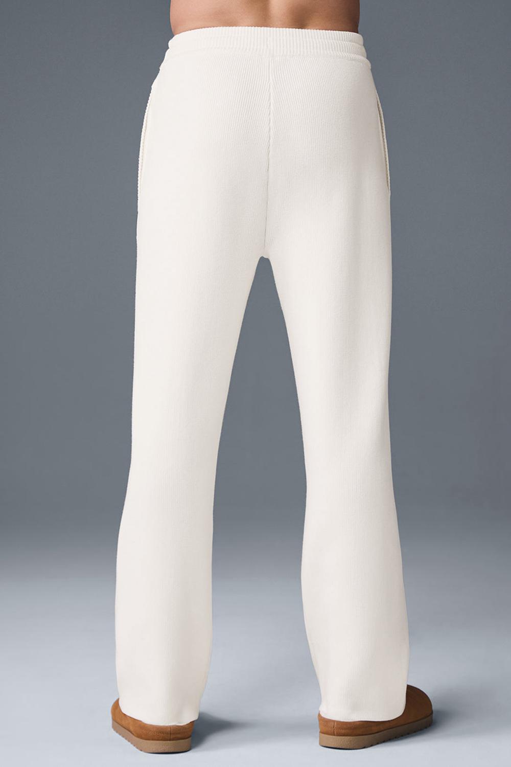 Ivory Men Alo Yoga Scholar Straight Leg Sweatpant | Australia  97853-OYBC
