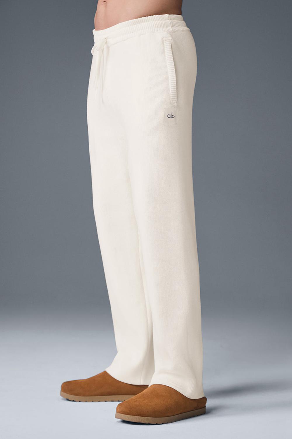 Ivory Men Alo Yoga Scholar Straight Leg Sweatpant | Australia  97853-OYBC